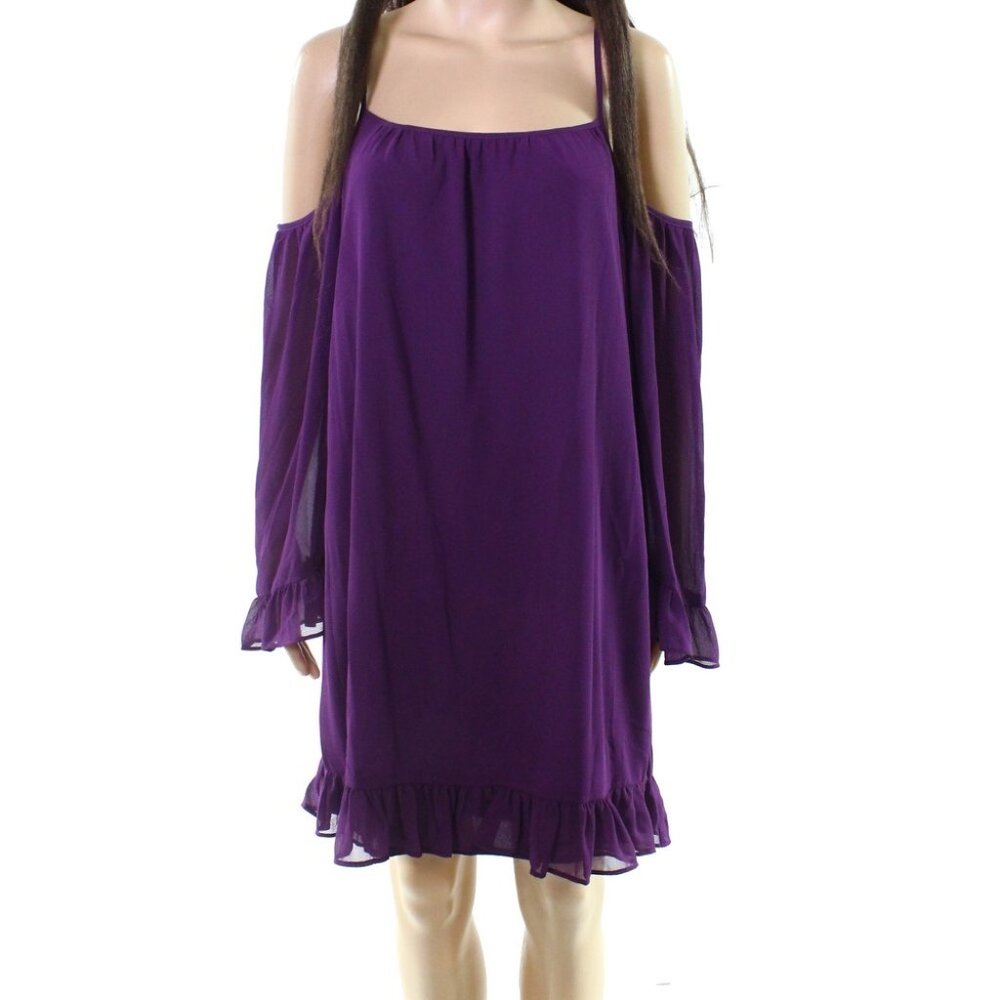 NWT Nordstrom WAYF Purple Ruffle Chiffon Dress